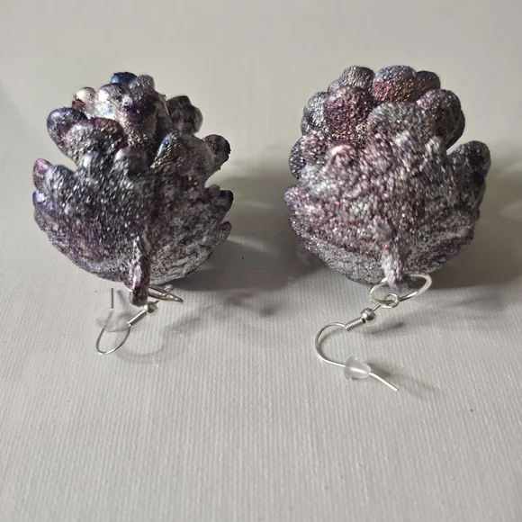 HANDCRAFTED Pinecorn Pierced Earrings HANDPAINTED Holiday Jewelry Accessories - Picture 11 of 15